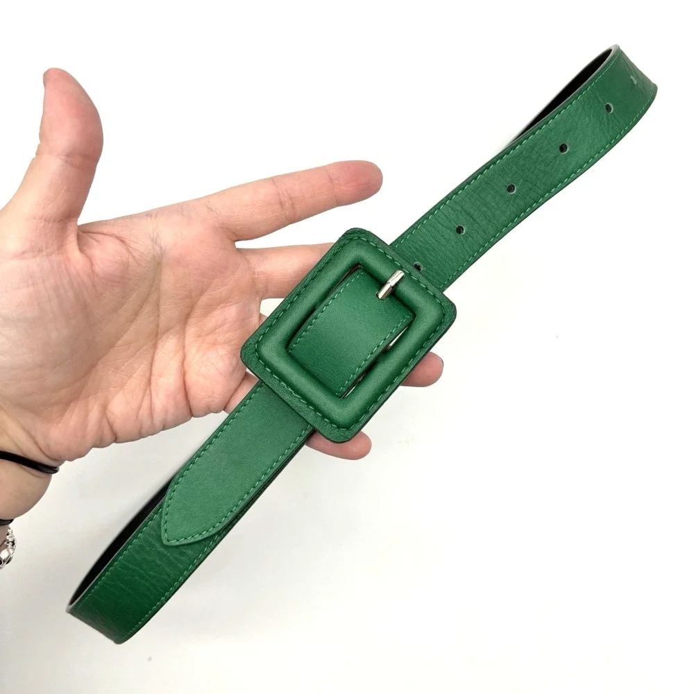 NEW B-Low the Belt Ana Vibrant Mini Kelly Green Leather Waist Belt S 28-34 Italy